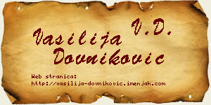 Vasilija Dovniković vizit kartica